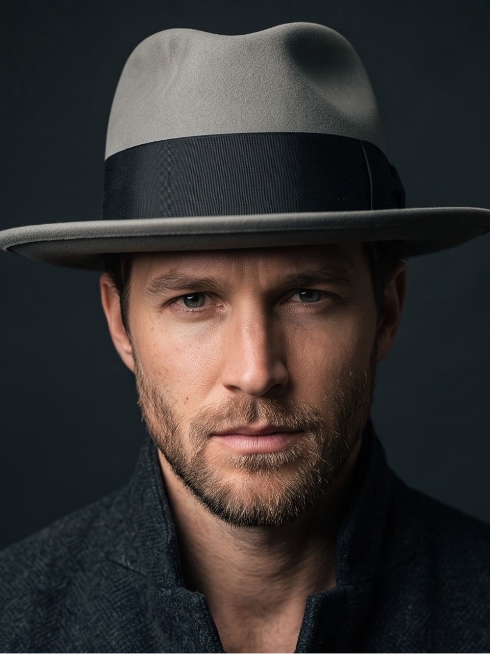 Stetson grey Royal De Luxe Hat . Liner in Cream and Tan